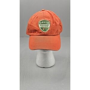 Orvis Endorsed Guide Fly Fishing Strapback Hat Orange Adjustable Dad Cap